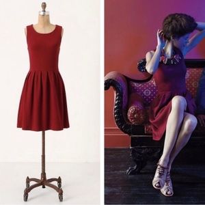ANTHROPOLOGIE GANNI RED NOON NIGHT MIDI DRESS